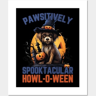 Pawsitively Spooktacular Howl-o-ween Dog Costume Posters and Art